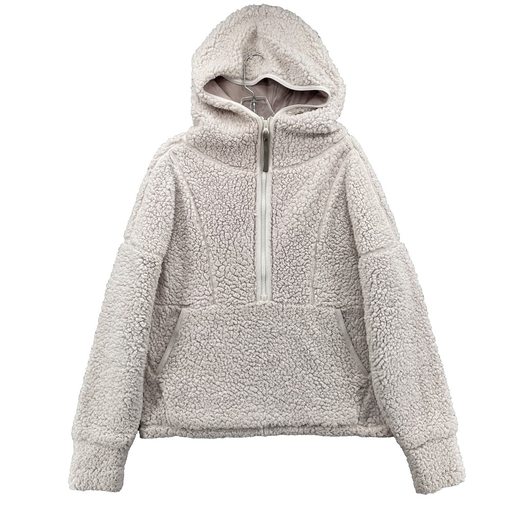 prAna Jacket Womens Small Cream Fleece Chic Preppy Outdoors Gorpcore Fluffy Cozy